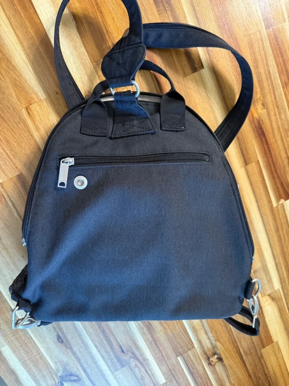 Unisex Baggallini Black and Heather Gray Convertible Backpack